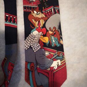 Vintage Extremely Rare Looney Tunes Cartoon Character 100% Silk Men's Necktie